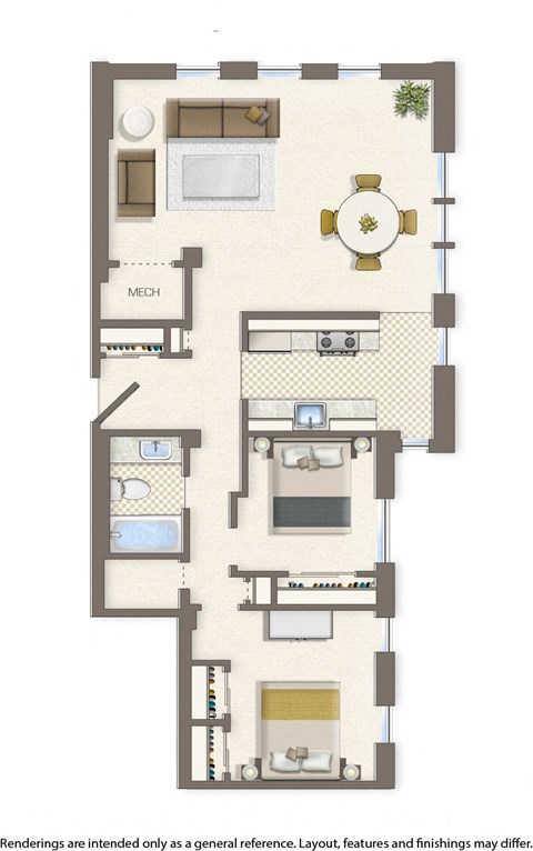 whitelaw 2 bedroom 910 sqft floor plan